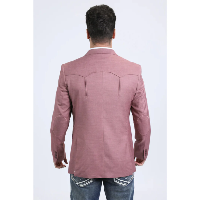 Mens Double Button Western Blazer - Salmon
