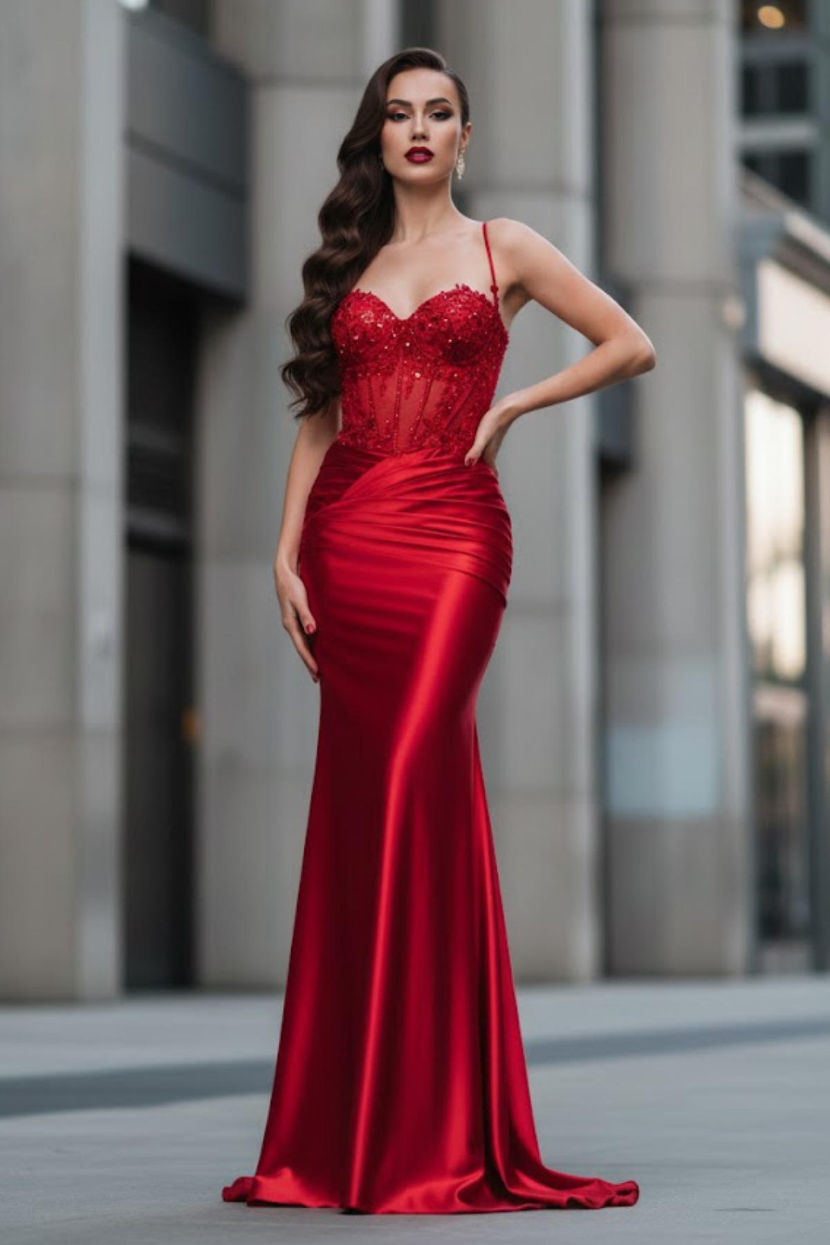 Plus Size Long Evening Gown Maxi Formal Dress for Women By May Queen MQ2139