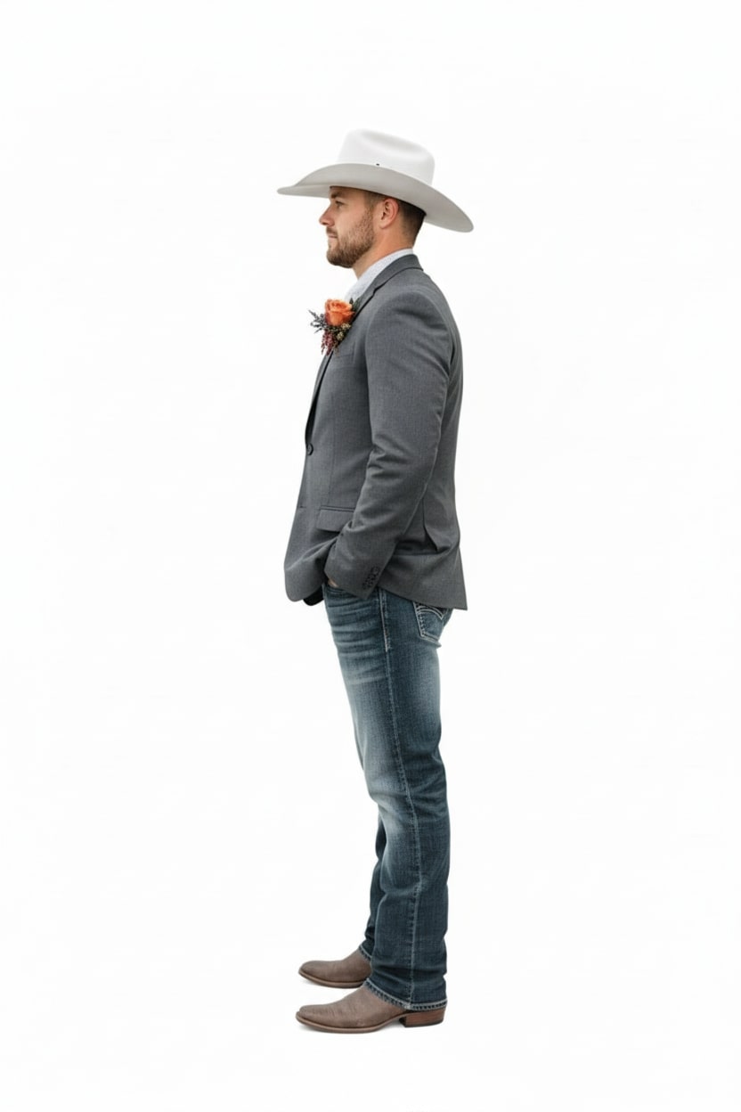 Men’s Western Classic Gray Cowboy Blazer
