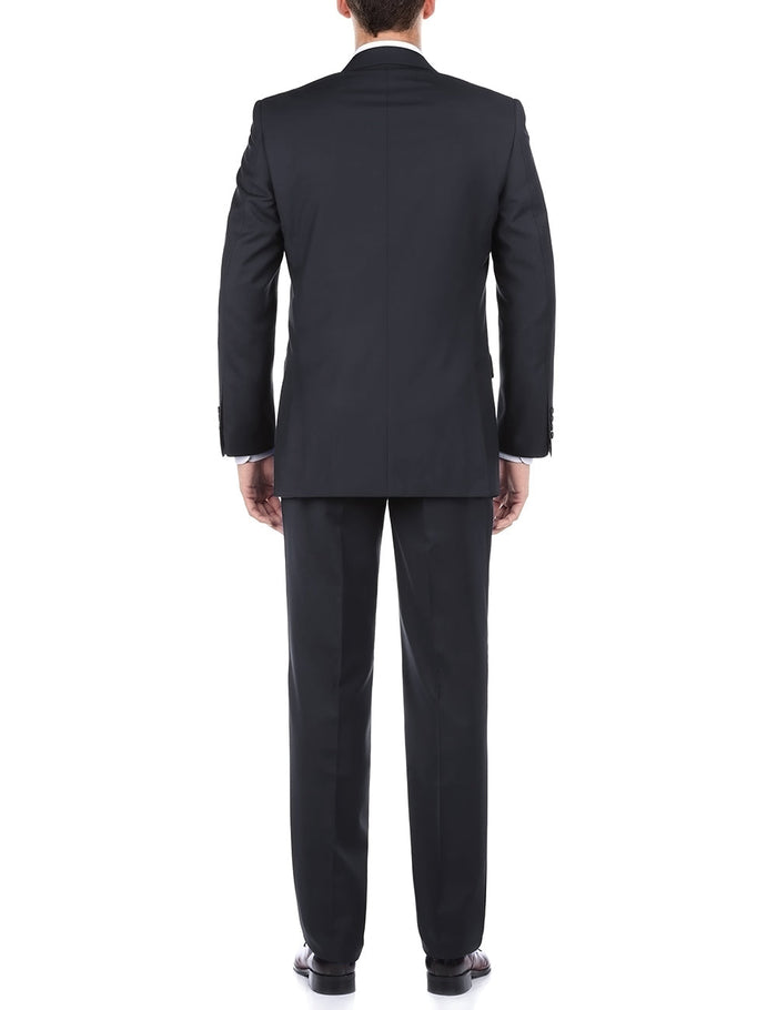 Navy Virgin Wool 2 Piece Suit by Bevagna