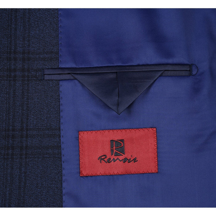 Men's Slim Fit Stretch Checked Suit by Renoir