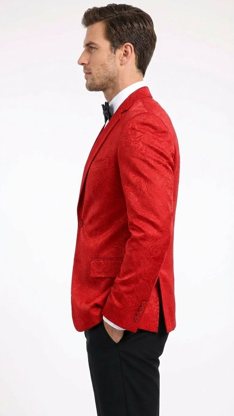 strapless open back dress Sequin coat for men, Long coat blue/red, Angelino main image 0