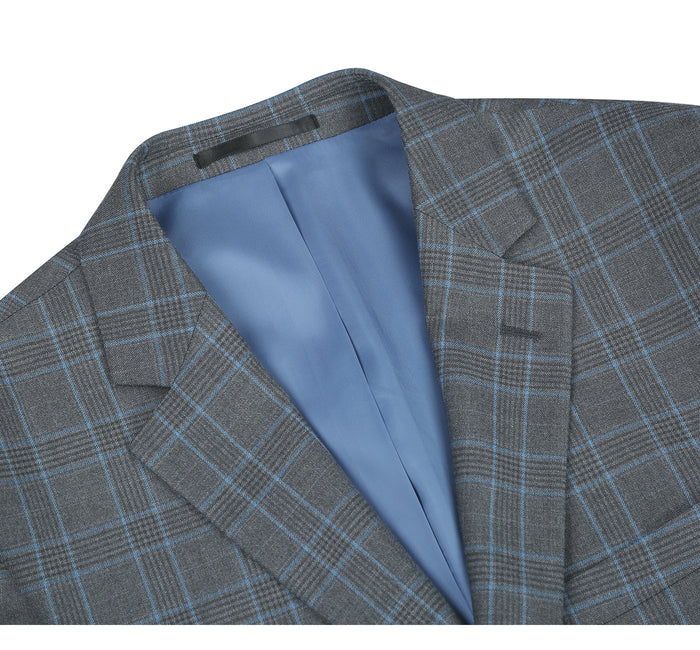 Men's Classic Fit Two Piece Windowpane Suit