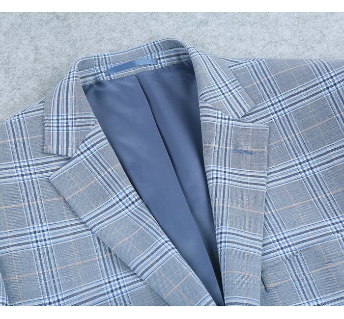 Slim Fit Stretch Windowpane Suit by Renoir