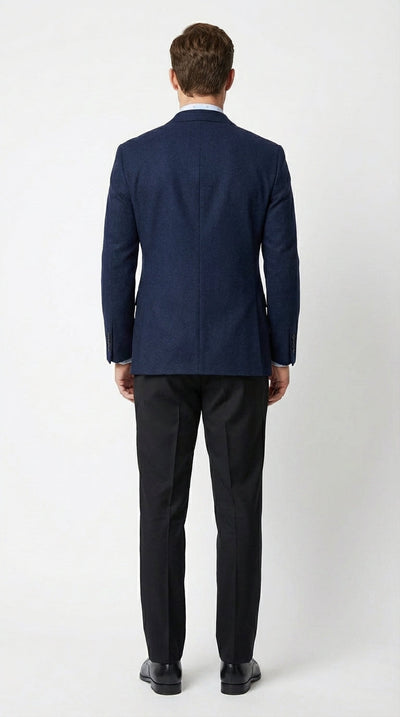 Mens Navy Blue Double Breasted Blazer – Classic Formal Suit Jacket for Business, Wedding, Office and Professional Wear