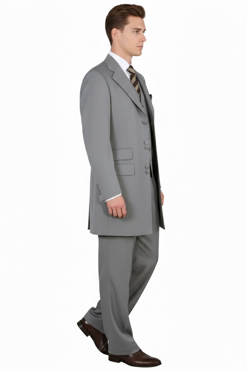 Light Gray 3-Piece Zoot Suit for Men