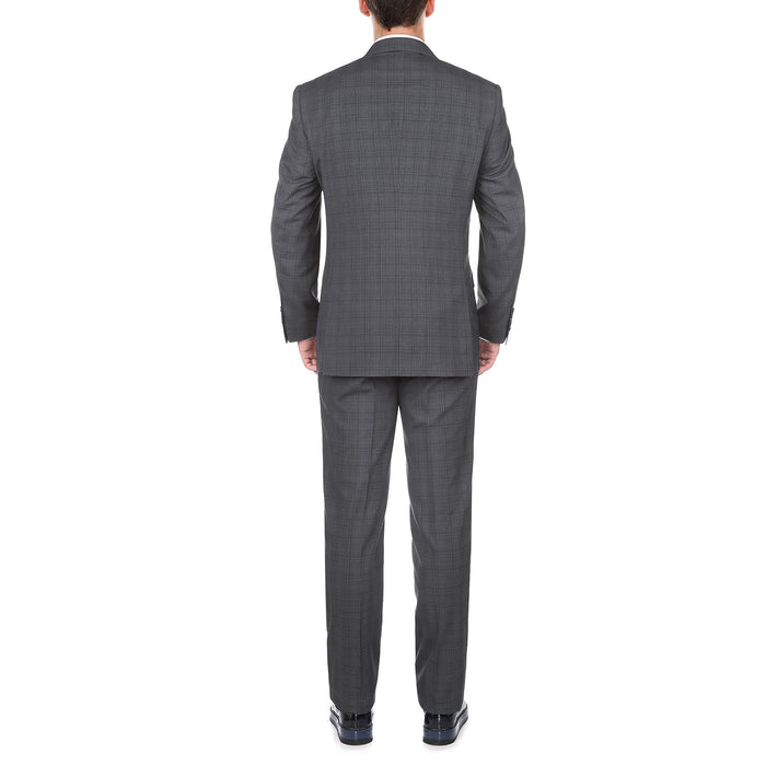 San Gemini 3 Piece Gray Glen Plaid Suit