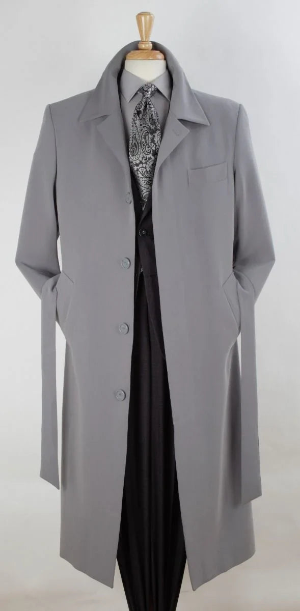 John Knight Men's Full Length Length Top Coat Hidden Buttons