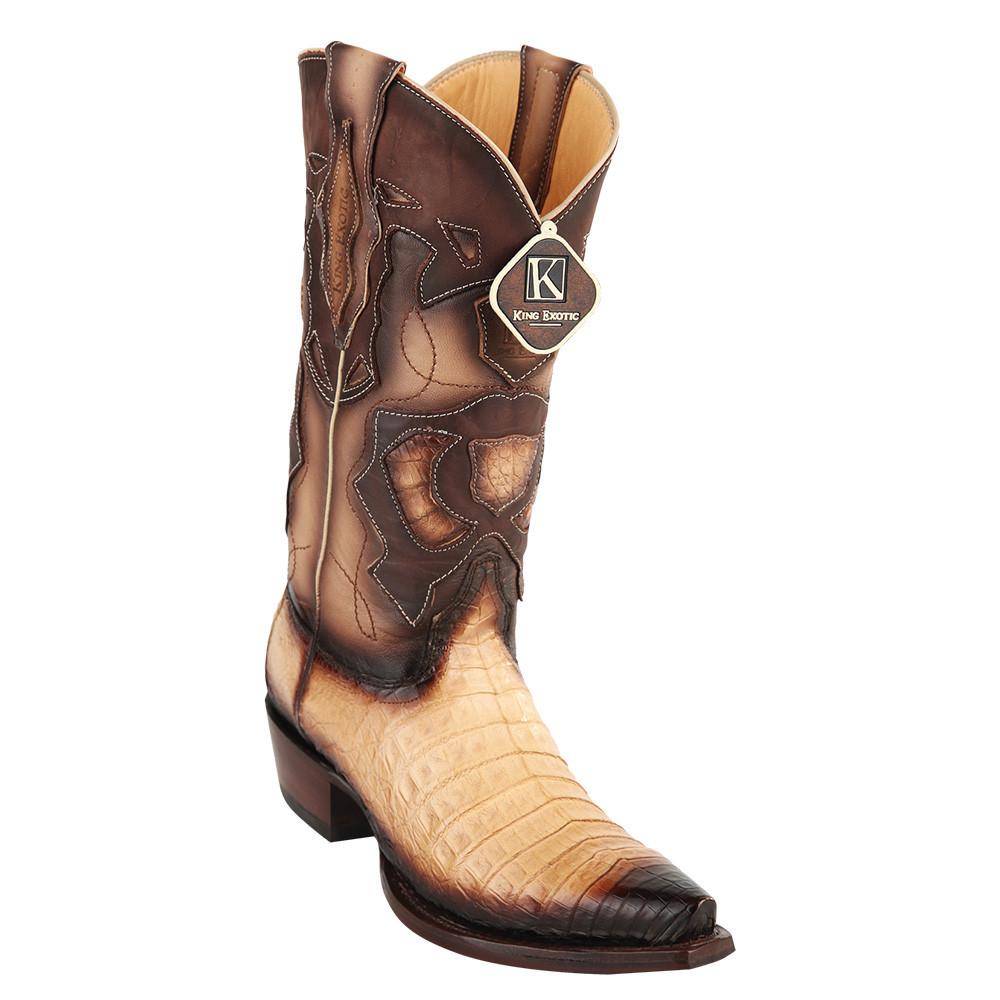 Caiman Belly Snip Toe Boots by King Exotic
