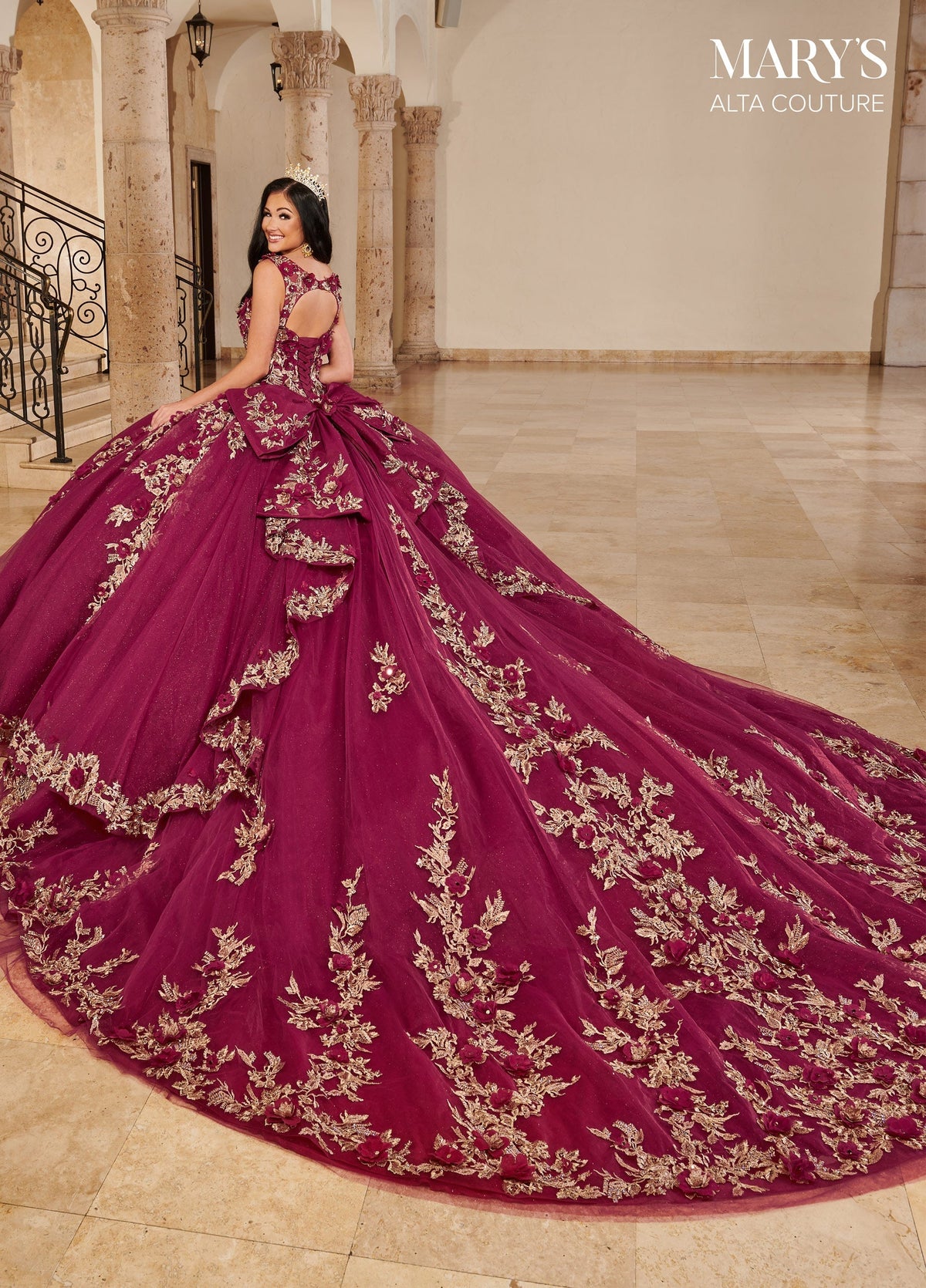 Alta Couture MQ3074 3D Floral Quinceanera Dress
