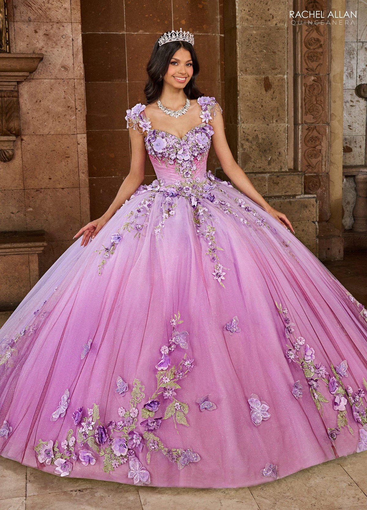Rachel Allan RQ3125 3D Floral Sweetheart Quinceanera Dress