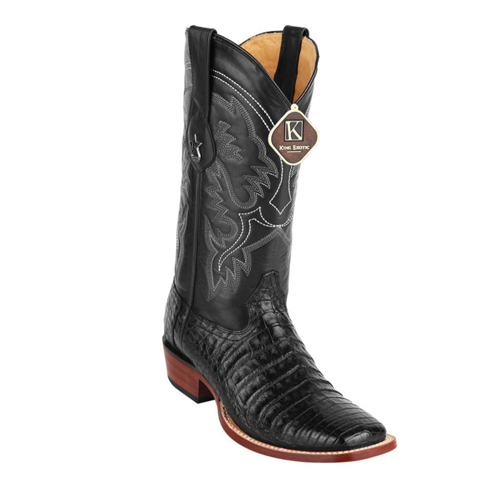 King Exotic Men's Caiman Square Toe Boots