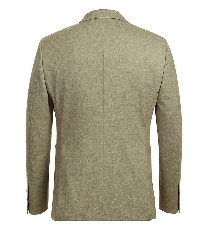 Half Canvas Slim Fit Khaki Blazer