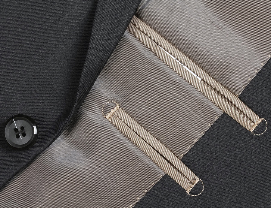 Bevagna Black Wool 2 Piece Suit Regular Fit