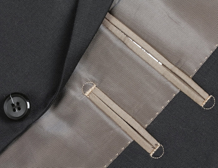 Bevagna Black Wool 2 Piece Suit Regular Fit