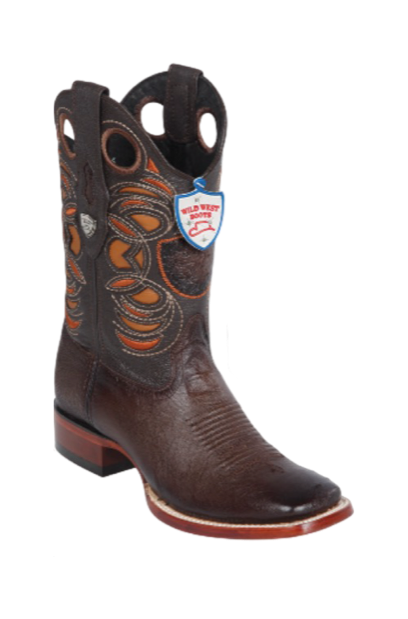Wild West Panza de Avestruz Square Toe Boots