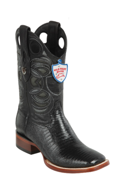 Wild West Botas de Armadillo Horma Rodeo Black