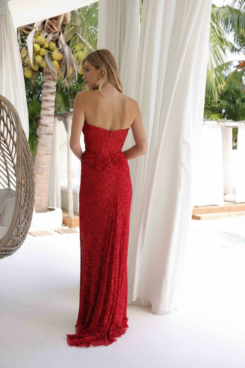 Primavera Couture 4340 - Sequin Slit Prom Dress
