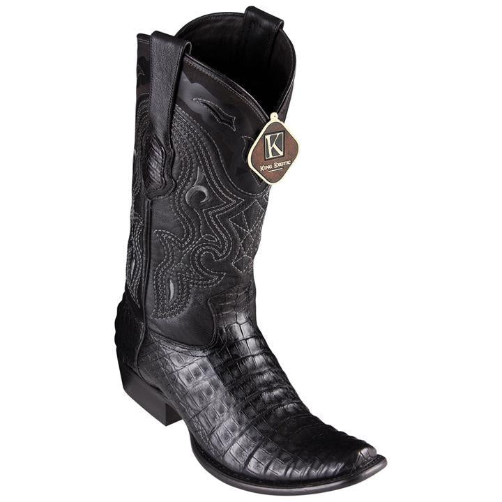King Exotic Caiman Belly Dubai Toe Boots Black