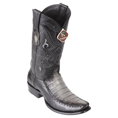 King Exotic Caiman Belly Boots Faded Gray Handcrafted