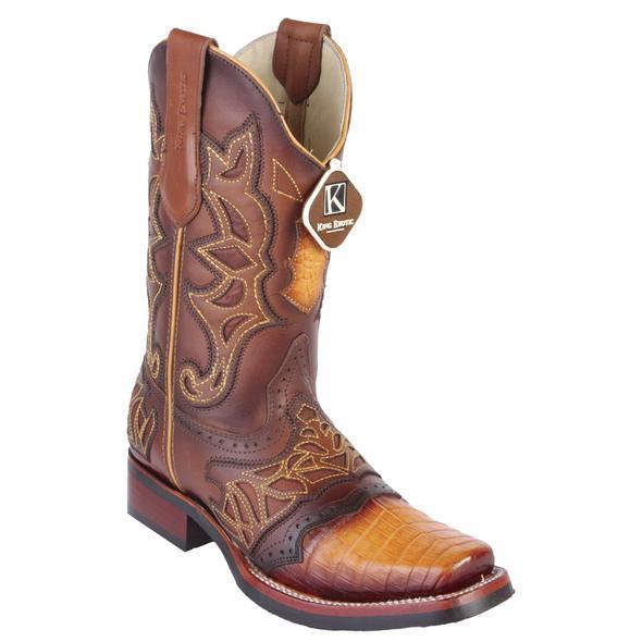 Caiman Belly Yellow Gold Boots with Saddle Vamp