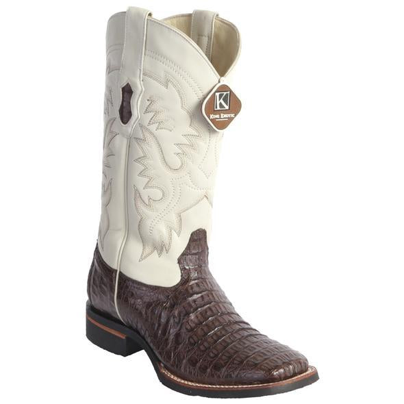 Men's Square Toe Caiman Boots Rubber Sole