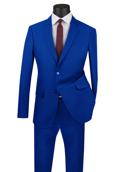 Classic 2 Button Poplin Suit in Royal