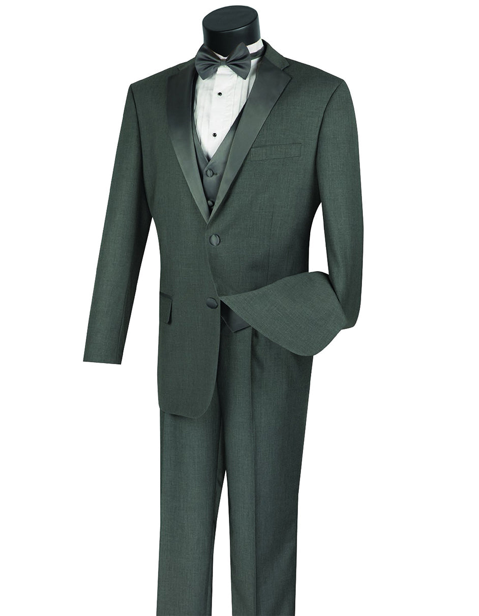 Grey 3-Piece Vest Tuxedo for Men