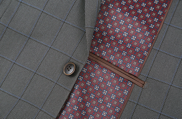 Trevi Windowpane 2-Piece Suit in Gray