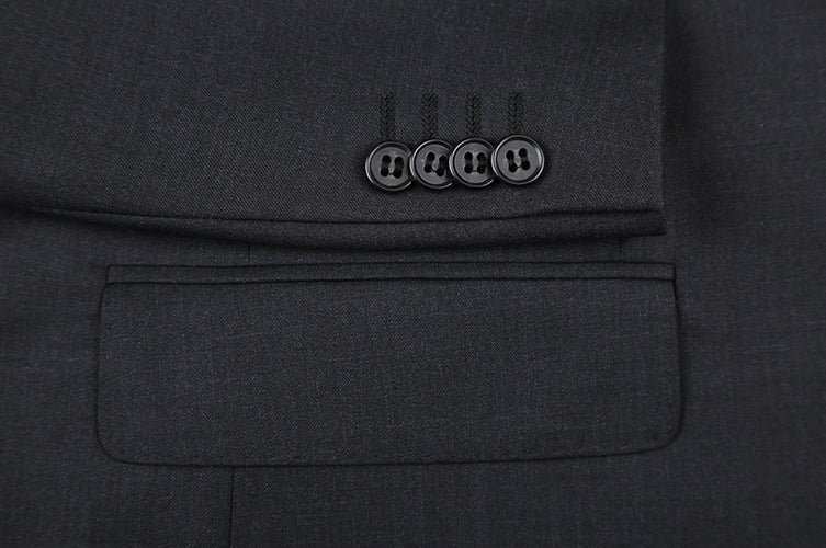 Charcoal Wool Regular Fit 2-Piece Suit