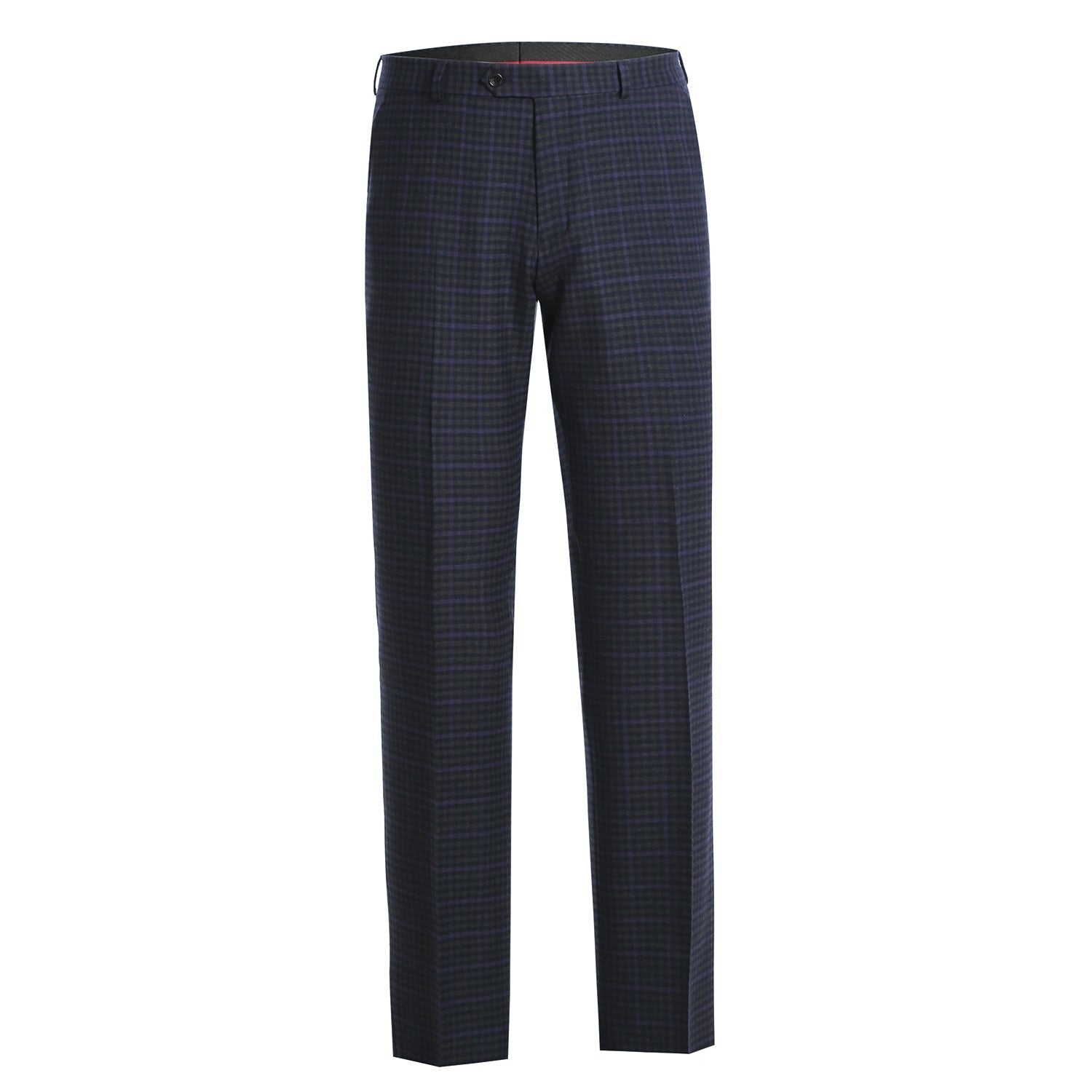 Men's Slim Fit Wool Stretch Checked Suit by Renoir