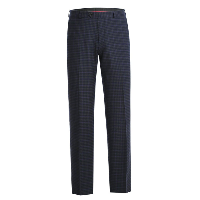 Men's Slim Fit Wool Stretch Checked Suit by Renoir