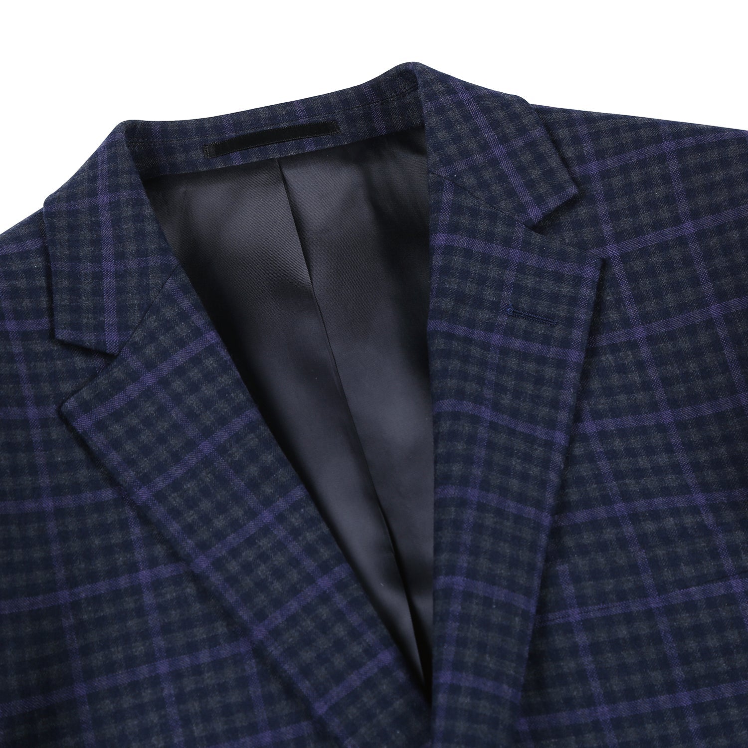 Men's Slim Fit Wool Stretch Checked Suit by Renoir
