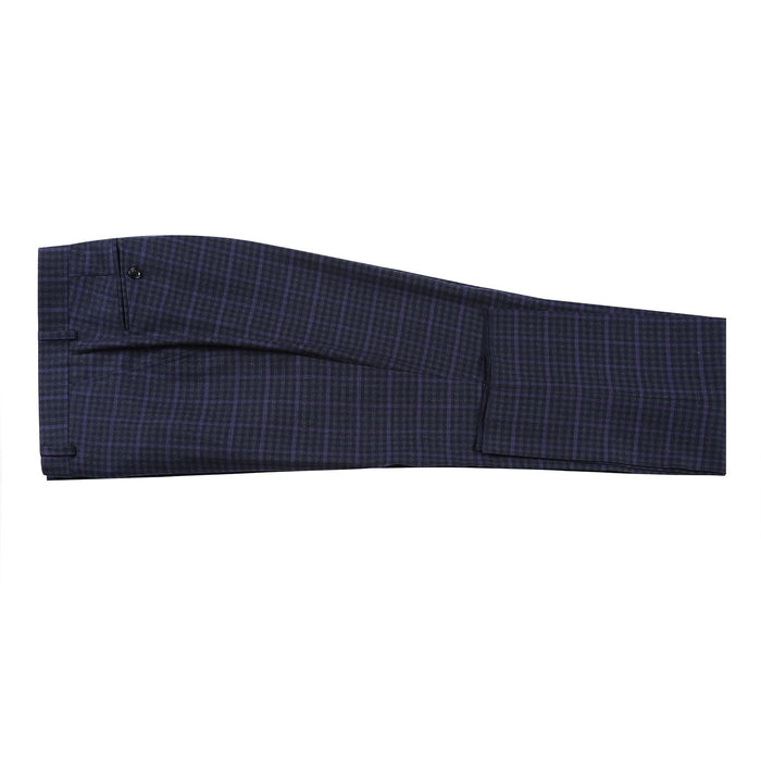 Men's Slim Fit Wool Stretch Checked Suit by Renoir