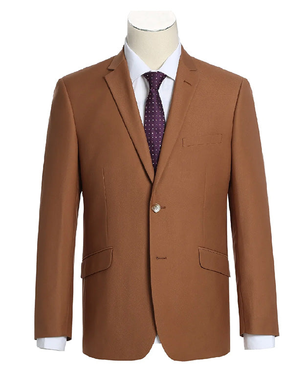 Brown Slim Fit Notch Lapel 2-Piece Suit
