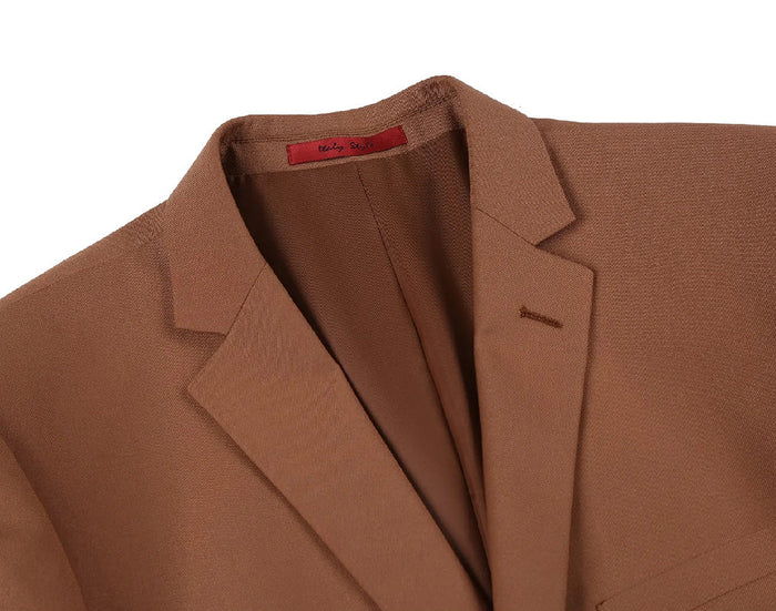 Brown Slim Fit Notch Lapel 2-Piece Suit