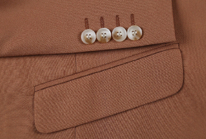 Brown Slim Fit Notch Lapel 2-Piece Suit