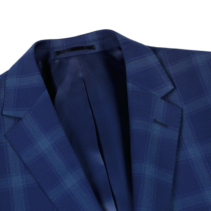Classic Fit Wool Checked Suit for Men