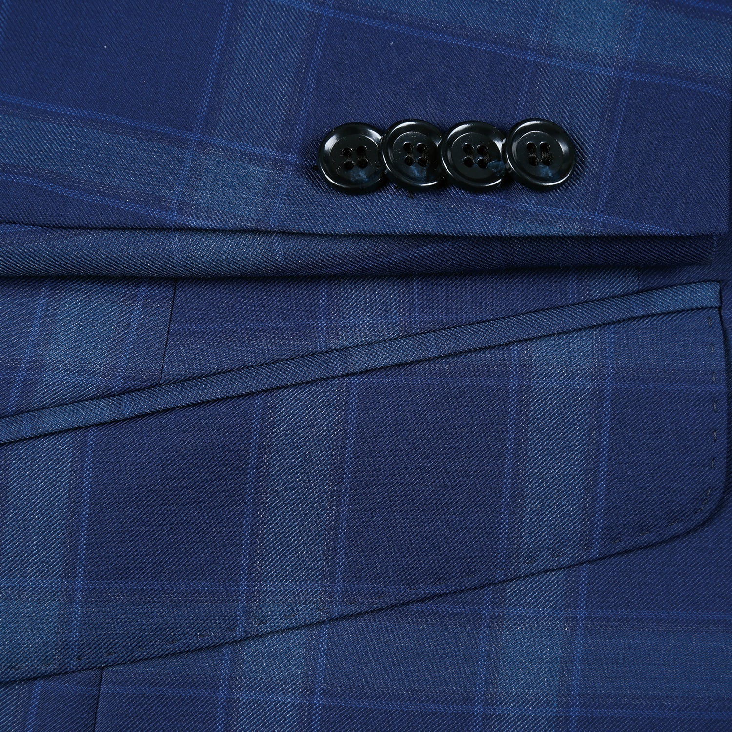 Classic Fit Wool Checked Suit for Men