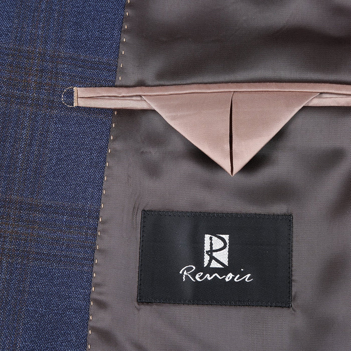 3-Piece Wool Stretch Checked Suit by Renoir