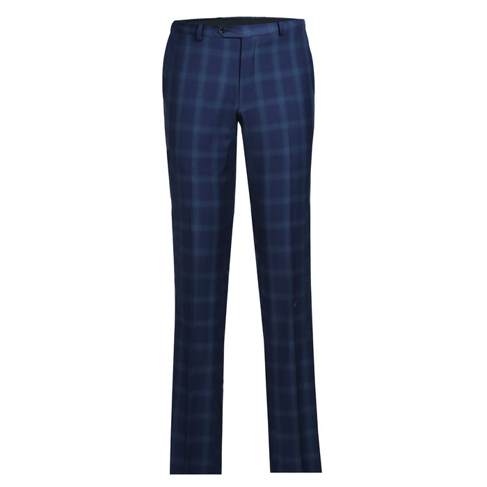 Classic Fit Wool Checked Suit for Men