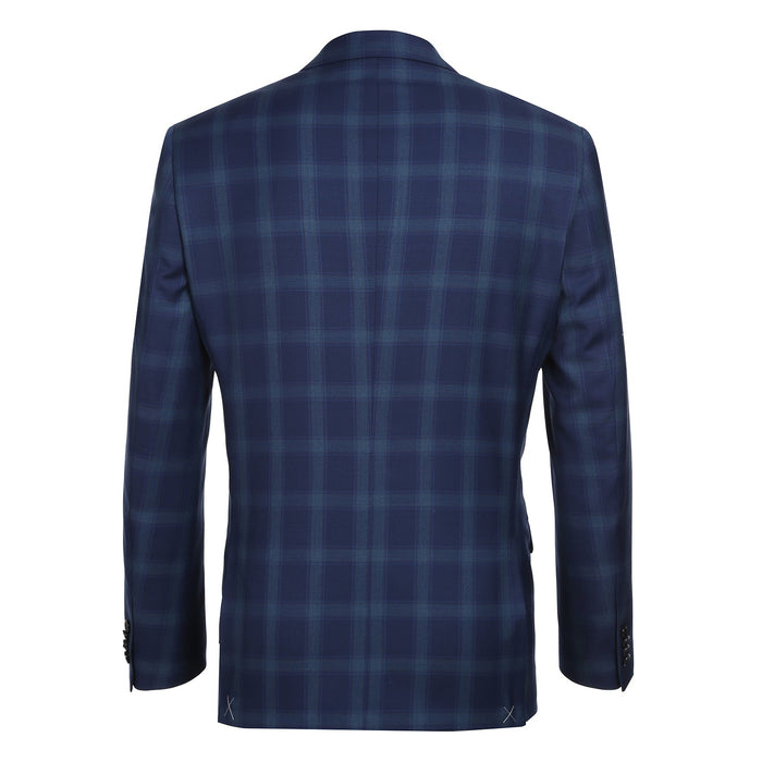 Classic Fit Wool Checked Suit for Men