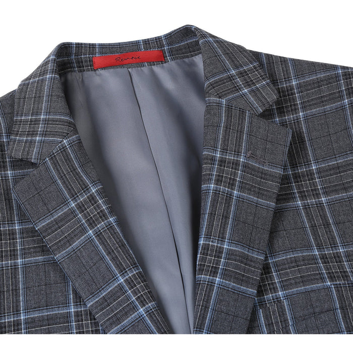 Men's Slim Fit Checked Suit by Renoir