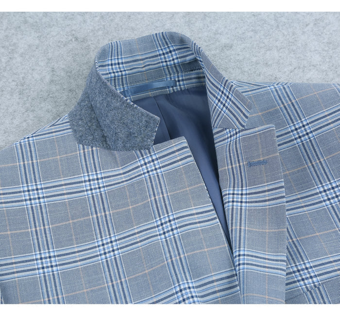 Slim Fit Stretch Windowpane Suit by Renoir