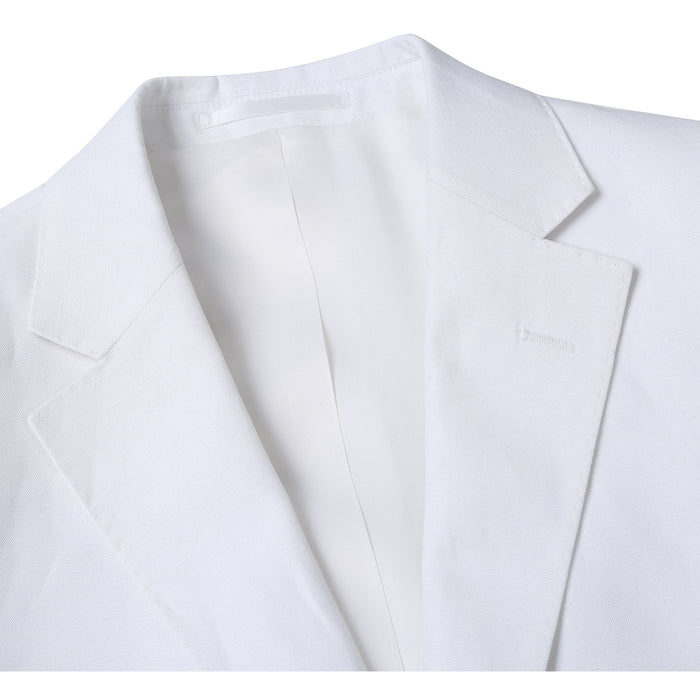 611-2 Men's Slim Fit Checked Linen Suit