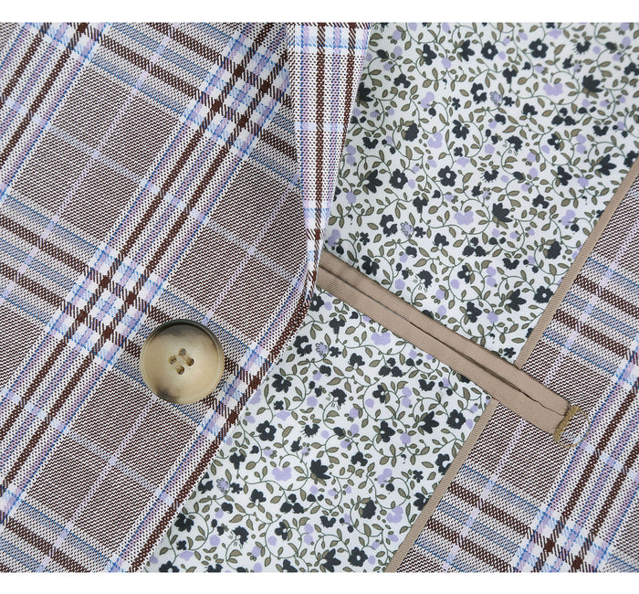 Men's Slim Fit 2-Piece Check Suit Renoir