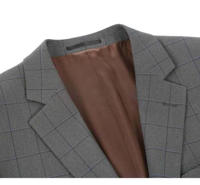 Men's Windowpane Check Two Piece Classic Suit