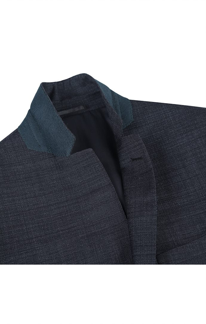 Slim Fit Wool Blend Suit - Charcoal