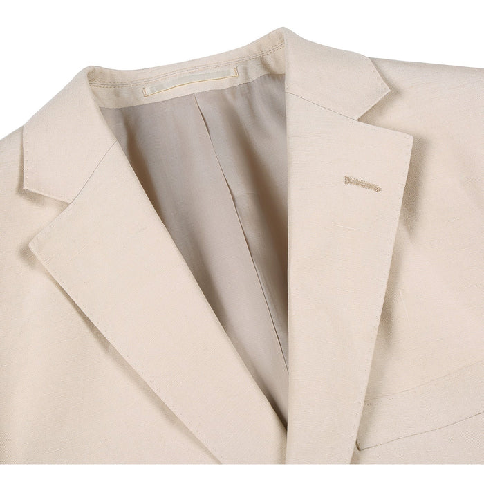 611-3 Men's Slim Fit Checked Linen Suit by Renoir