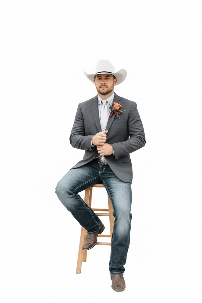 Men’s Western Classic Gray Cowboy Blazer